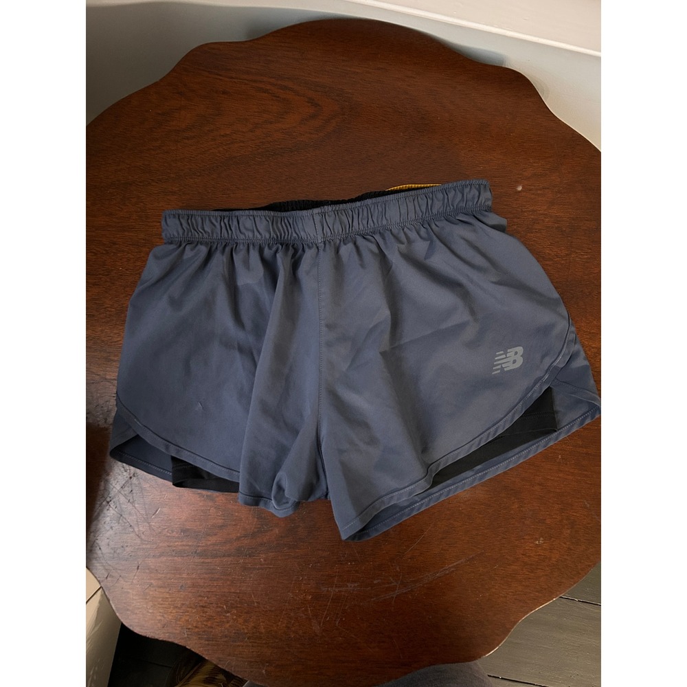 New Balance Womens Running Shorts Gray 2-in-1 Compression Liner Small